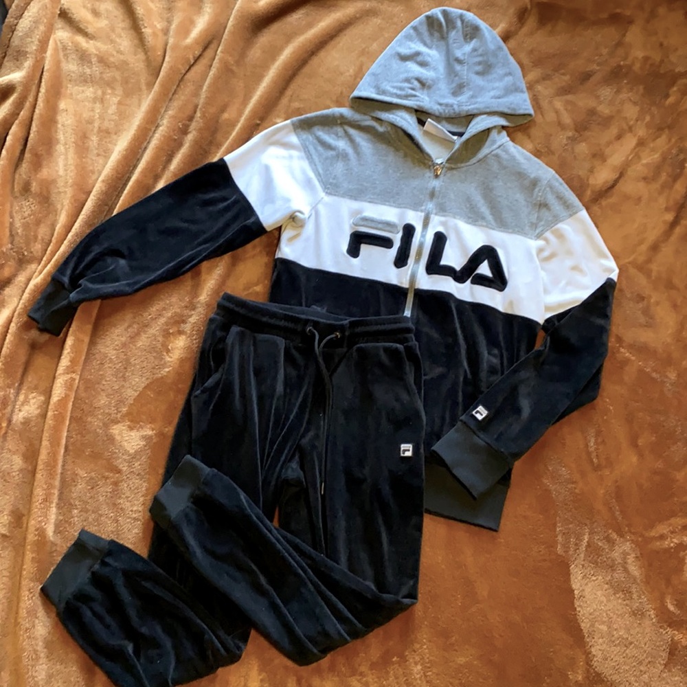 Fila Velour track suit. Jacket size M pants size S.